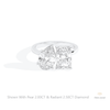 Radiant And Pear Cut Toi Et Moi Lab Grown Diamond Ring in 10K White Gold - Front View