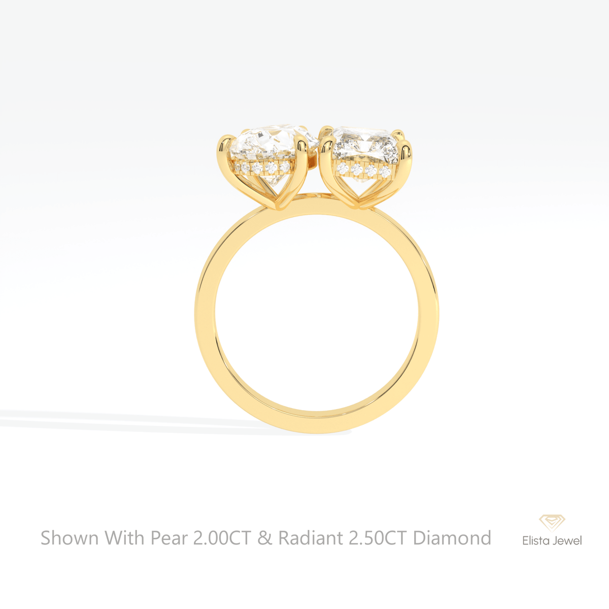 Radiant And Pear Cut Toi Et Moi Lab Grown Diamond Ring - Alternative View