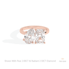 Radiant And Pear Cut Toi Et Moi Lab Grown Diamond Ring in 14K Yellow Gold - Detail View