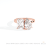 Radiant And Pear Cut Toi Et Moi Lab Grown Diamond Ring in 18K Rose Gold - Ring on Hand View