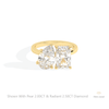 Radiant And Pear Cut Toi Et Moi Lab Grown Diamond Ring in 18K Rose Gold - Ring on Hand View