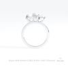 Radiant And Pear Cut Toi Et Moi Lab Grown Diamond Ring in 18K White Gold - Close-up View