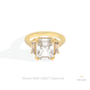 Radiant Cut Accent Three Stone Lab Grown Diamond Ring in 18K Rose Gold - Ring on Hand View