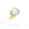 Radiant Cut Accent Three Stone Lab Grown Diamond Ring in Platinum - Lifestyle View