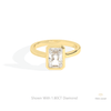 Radiant Cut Full Bezel Solitaire Lab Grown Diamond Ring in 14K Yellow Gold - Detail View