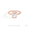 Radiant Cut Full Bezel Solitaire Lab Grown Diamond Ring in 18K Rose Gold - Ring on Hand View