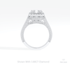 Radiant Cut Halo Engagement Lab Grown Diamond Ring in 18K White Gold - Close-up View