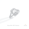 Radiant Cut Halo Engagement Lab Grown Diamond Ring in Platinum - Lifestyle View