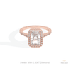 Radiant Cut Halo Engagement Lab Grown Diamond Ring in 18K Rose Gold - Ring on Hand View