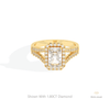 Radiant Cut Halo Engagement Lab Grown Diamond Ring in 14K Yellow Gold - Detail View