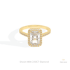 Radiant Cut Halo Engagement Lab Grown Diamond Ring in 14K Yellow Gold - Detail View
