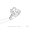 Radiant Cut Halo Engagement Lab Grown Diamond Ring in 14K Rose Gold - Profile View