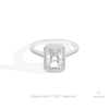 Radiant Cut Halo Engagement Lab Grown Diamond Ring in 10K White Gold - Front View