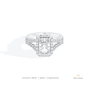 Radiant Cut Halo Engagement Lab Grown Diamond Ring in 18K Rose Gold - Ring on Hand View