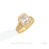 Radiant Cut Halo Wedding Lab Grown Diamond Ring in 10K Yellow Gold - Side View