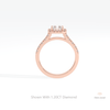 Radiant Cut Halo Wedding Lab Grown Diamond Ring in 10K Rose Gold - Angled View