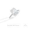 Radiant Cut Halo Wedding Lab Grown Diamond Ring in 10K Yellow Gold - Side View