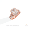 Radiant Cut Halo Wedding Lab Grown Diamond Ring in Platinum - Lifestyle View