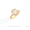 Radiant Cut Halo Wedding Lab Grown Diamond Ring in Platinum - Lifestyle View