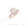Radiant Cut Halo Wedding Lab Grown Diamond Ring in Platinum - Lifestyle View