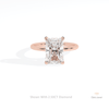 Radiant Cut Hidden Halo Engagement Lab Grown Diamond Ring in 10K White Gold - Front View