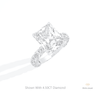 Radiant Cut Hidden Halo Engagement Lab Grown Diamond Ring in 14K Rose Gold - Profile View