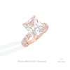 Radiant Cut Hidden Halo Engagement Lab Grown Diamond Ring in Platinum - Lifestyle View
