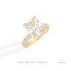 Radiant Cut Hidden Halo Engagement Lab Grown Diamond Ring in 10K Yellow Gold - Side View