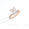 Radiant Cut Hidden Halo Engagement Lab Grown Diamond Ring in Platinum - Lifestyle View