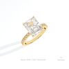 Radiant Cut Hidden Halo Engagement Lab Grown Diamond Ring in 10K Yellow Gold - Side View