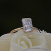 Radiant Cut Hidden Halo Engagement Lab Grown Diamond Ring in 18K Yellow Gold - Perspective View