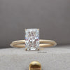 Radiant Cut Hidden Halo Engagement Lab Grown Diamond Ring in 10K Yellow Gold - Side View