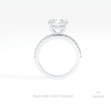 Radiant Cut Hidden Halo Engagement Lab Grown Diamond Ring in 18K White Gold - Close-up View