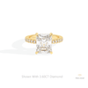 Radiant Cut Hidden Halo Wedding Lab Grown Diamond Ring in 14K Yellow Gold - Detail View