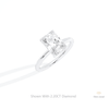 Radiant Cut Hidden Halo Wedding Lab Grown Diamond Ring in 10K Yellow Gold - Side View