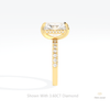 Radiant Cut Hidden Halo Wedding Lab Grown Diamond Ring in 18K Yellow Gold - Perspective View
