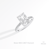 Radiant Cut Hidden Halo Wedding Lab Grown Diamond Ring in 14K Rose Gold - Profile View