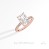 Radiant Cut Hidden Halo Wedding Lab Grown Diamond Ring in Platinum - Lifestyle View