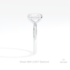 Radiant Cut Hidden Halo Wedding Lab Grown Diamond Ring in 14K White Gold - Top View