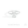 Radiant Cut Hidden Halo Wedding Lab Grown Diamond Ring in 10K White Gold - Front View