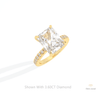 Radiant Cut Hidden Halo Wedding Lab Grown Diamond Ring in 14K Rose Gold - Profile View