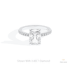 Radiant Cut Hidden Halo Wedding Lab Grown Diamond Ring in 10K White Gold - Front View