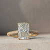 Radiant Cut Lab Diamond Hidden Halo Wedding Ring - Detail View