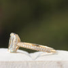 Radiant Cut Lab Diamond Hidden Halo Wedding Ring in 14K - Side View
