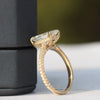Radiant Cut Lab Diamond Hidden Halo Wedding Ring - Close-up View