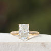 Radiant Cut Lab Diamond Hidden Halo Wedding Ring in 10K - Front View