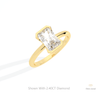 Radiant Cut Semi Bezel Solitaire Lab Grown Diamond Ring in 14K Rose Gold - Profile View