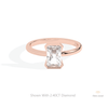 Radiant Cut Semi Bezel Solitaire Lab Grown Diamond Ring in 18K Rose Gold - Ring on Hand View