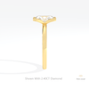 Radiant Cut Semi Bezel Solitaire Lab Grown Diamond Ring in 18K Yellow Gold - Perspective View