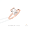 Radiant Cut Semi Bezel Solitaire Lab Grown Diamond Ring in Platinum - Lifestyle View